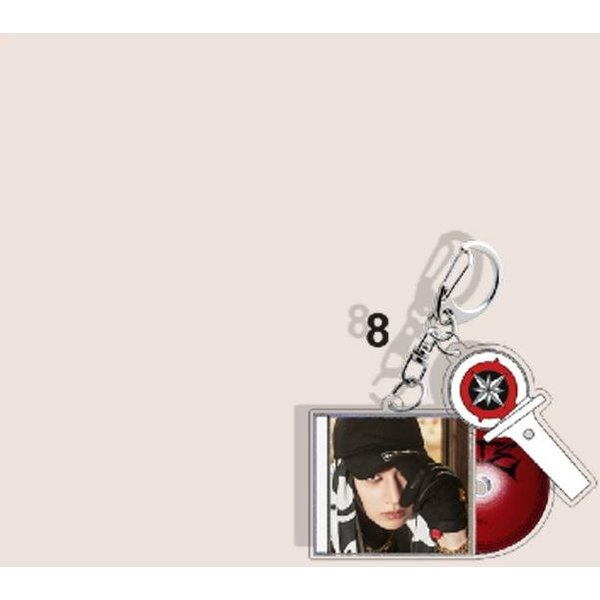 1 Szt. Breloczek 3 W 1 W Stylu PłYty CD Stray Kids - Mini Design Albumu Winylowego Ze ZdjęCiem I PałEczką śWietlną Kpopowy Zawieszka Do Torby Prezent Dla Stay Bangchan Gray-image