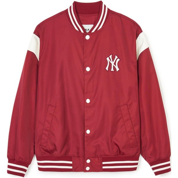 MLB SS24 Chaqueta De BéIsbol Botones Bloque De Color Logo New York Yankees Unisex Chaquetas BorgoñA 3AJPV0641-50WIS M-image