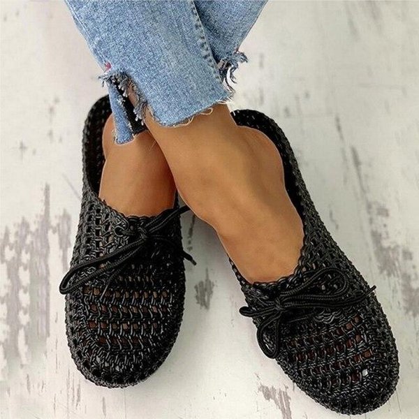 Letnie Kapcie Buty Kobieta Zakryte Palce OddychająCe Klapki Japonki Damskie Drążą Zasznurować Pcv ZewnęTrzne PłAskie PlażOwe Slajdy SandałY 37 Brown-image