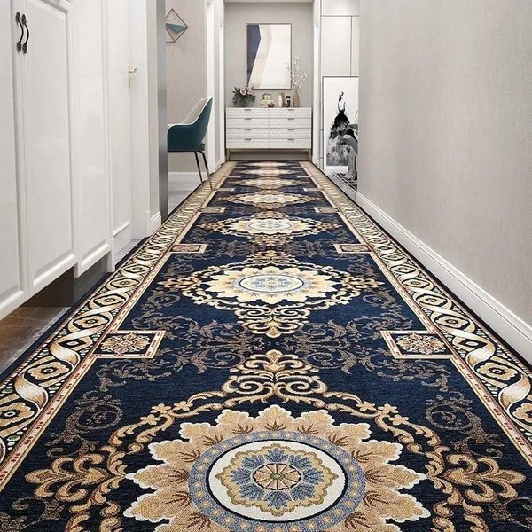 Alfombra De Pasillo De Estilo Europeo, DecoracióN De Pasillo, Alfombra De Lujo Para Pasillo, Pasillo Largo, Alfombrillas Antideslizantes Para Puerta 60X100Cm-image