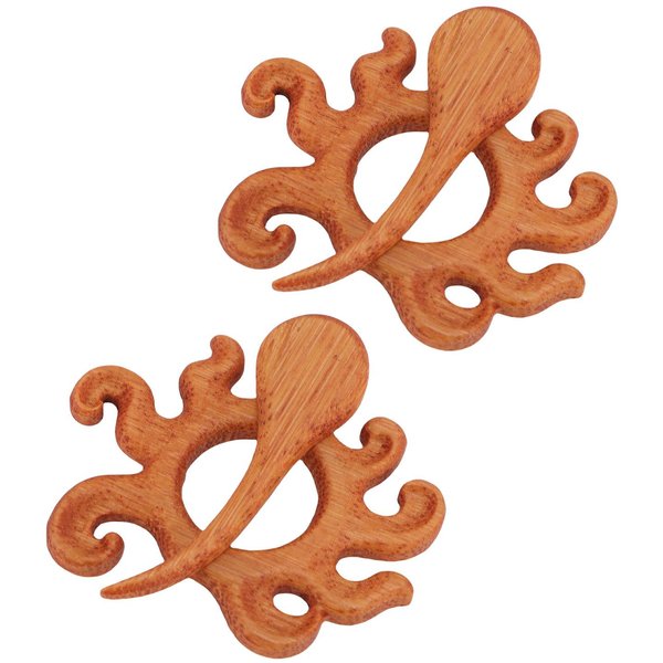 Broches De Pulpo Pin Multifuncional Madera PatróN De Pulpo Broches Para SuéTeres Bufandas Chales Brown-image