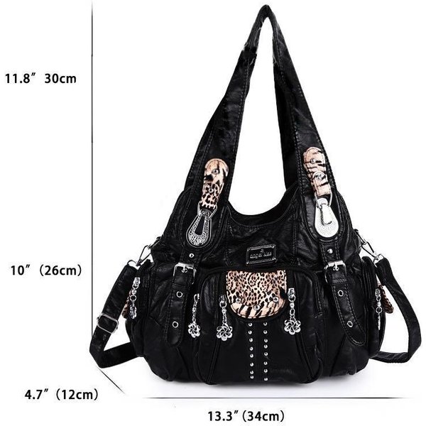 Angel Kiss Torebka Damska Modne Torebki Damskie Torby Na Ramię PU SkóRzana Torebka Damska AktóWka Torba Na Ramię Bolsa Feminina (30Cm-image