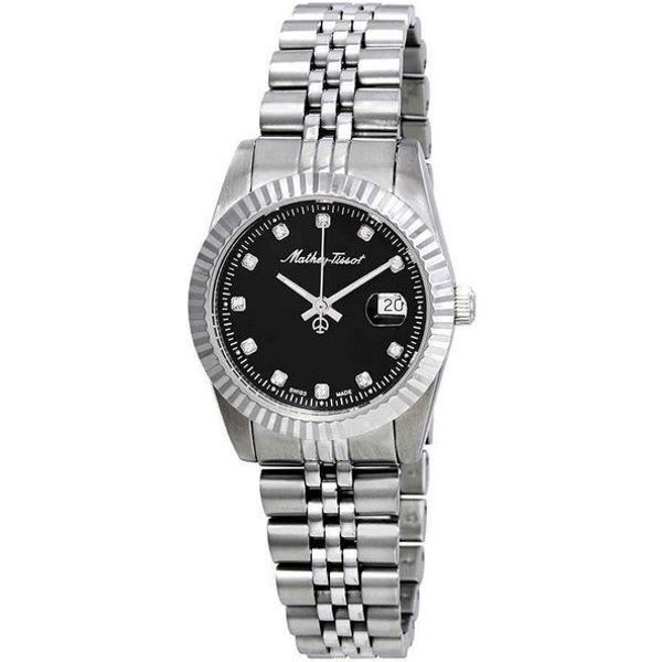 Reloj De Mujer Mathey-Tissot Mathy III Acero Inoxidable Esfera Negra Cuarzo D810AN Negro-image