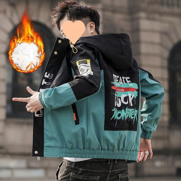 Chaquetas De Primavera Y OtoñO Para Hombres Y Adolescentes Estilo Coreano Tendencia De Moda Ropa De Trabajo Tops Casuales 3XL Gray-image