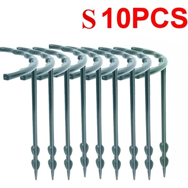 2/12 Szt. Plastikowy Stojak Na Stosy Do Podtrzymywania RośLin Do KwiatóW, Szklarni, Mocowania UchwytóW Na PręTy, NarzęDzi Ogrodniczych S:10PCS Gray-image