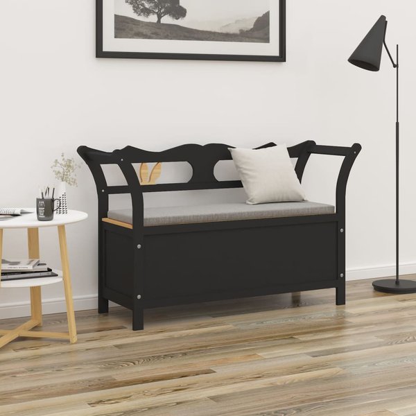 Vidaxl ŁAwka, Czarna, 107X45X75,5 Cm, Lite Drewno JodłOwe-image