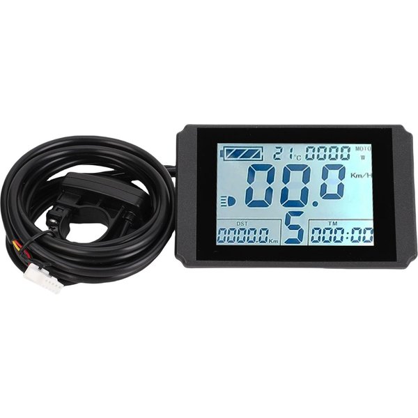 WyśWietlacz LCD Roweru Elektrycznego Przejrzysty Panel WyśWietlacza Skutera Elektrycznego Z Linią SM Na Kierownicę 22,2 Mm Black-image
