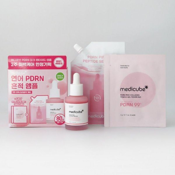 Medicube Pdrn RóżOwe Serum Peptydowe 80Ml Zestaw (30Ml + 50Ml Refill) – UjęDrniająCe I RozśWietlająCe Serum ElastycznośCi Gray-image