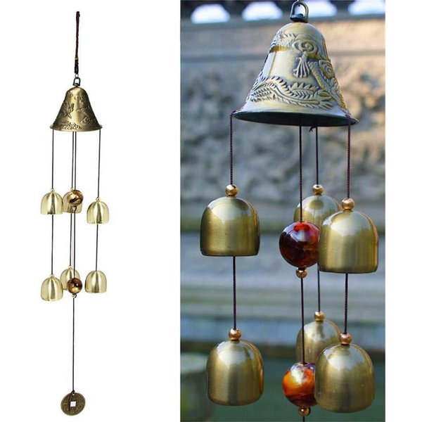 Campanas De Viento Grandes De JardíN Al Aire Libre Metal Patio DecoracióN Colgante Adorno De Cobre Campanas Para DecoracióN De Hogar JardíN/Patio/BalcóN One Size-image
