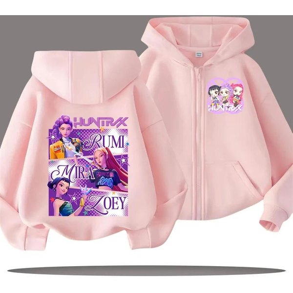 Zabawne Bluzy Rozpinane Kpop ŁOwcy DemonóW Bluza Ubrania DziecięCe Dziecko Dziewczynka ChłOpiec Bluza Rozpinana Z Kapturem Codzienny Top 110 White-image