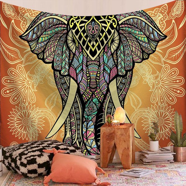 Indyjski Mandala Dekoracja ŚCienna Gobelin Boho Tkanina ŚCienna Dekoracje Gobelinowe Psychedeliczny Hippie Bohemia Dywanik ŚCienny Dekoracja Sypialni 150X100Cm-image