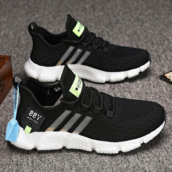 Wtempo Zapatillas De Deporte De Verano Con CojíN De Aire Para Hombre, Zapatos Deportivos De Malla Transpirable Para Exteriores, Zapatos De Baloncesto De Fondo Grueso Antideslizantes, Zapatos Casuales Para Correr 46 Negro-image