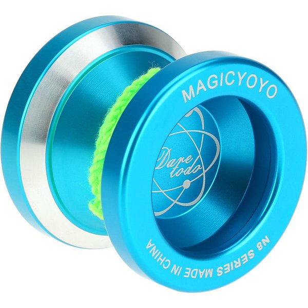 Profesjonalne łOżYsko Kulkowe Magic Yoyo N8 Ze Stopu Aluminium Yoyo 8 Z łOżYskiem Kulkowym KK Z PrzęDzarką Dla Niebieski-image