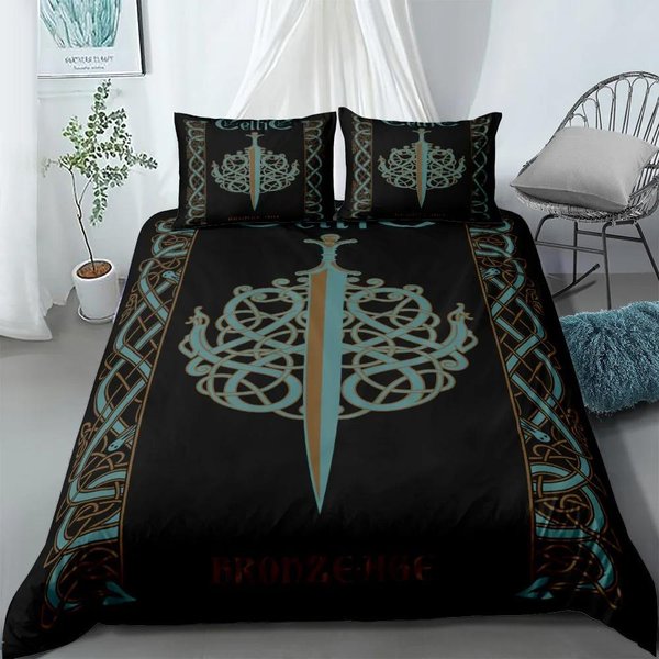 Vikings Yggdrasil Lobo Fenrir ColeccióN De Ropa De Cama King Queen Doble Full Twin TamañO Individual SíMbolos MitolóGicos Runas Con ColeccióN De Ropa De Cama AU Single 140X210Cm-image