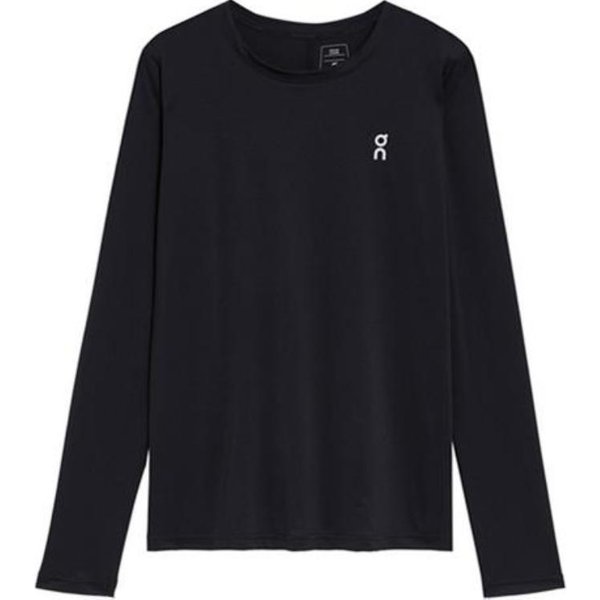 Camiseta De Manga Larga Para Mujer Con Estampado De Logo Americano En Color SóLido Tops Negro 1WE10920553 M Black-image
