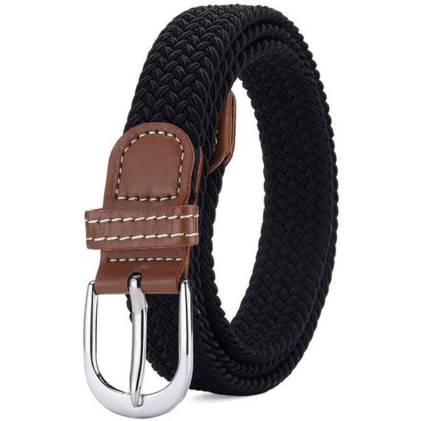 CinturóN De Mujer, Informal, Tejido EláStico, Para Deportes Al Aire Libre, Para Hombre, Para Escalada, Trabajo, Pantalones Vaqueros, Traje, Universal Para Hombre Y Mujer. 105Cm Negro-image
