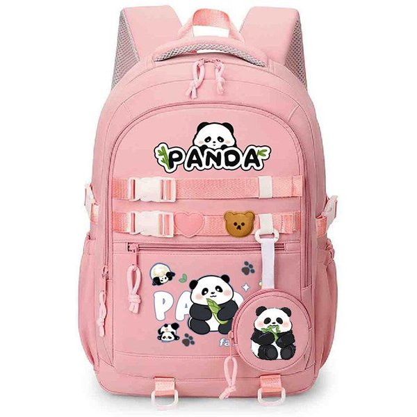 Panda Huahua Uroczy DziecięCy Plecak Szkolny DużA Pojemność Uczniowie SzkołY Podstawowej I ŚRedniej Lekki Plecak Z Ochroną KręGosłUpa-image