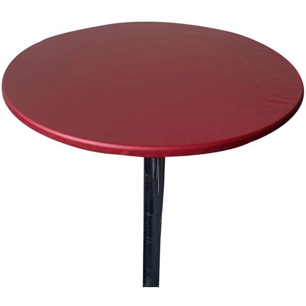Protector De Tela Para Mesa, Mantel Redondo De PoliéSter Impermeable, Cubierta De Mesa Ajustada Para Catering Con Bordes EláSticos 80Cm Rojo Vino-image
