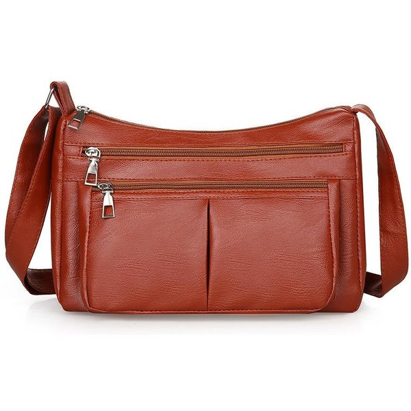 Damskie Torby Na Ramię - MięKka SkóRzana Torba Crossbody, Stylowa Torebka, Wszechstronna Torba Crossbody Z PoczwóRnym Paskiem-Beż-image