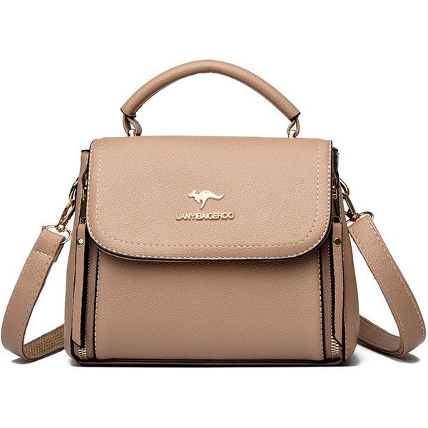 Nuevo Bolso De Hombro FrancéS De Cuero Suave Bolso Tote Para Mujer Temperamento Moderno Gran Capacidad Bolso Bandolera Beige-image