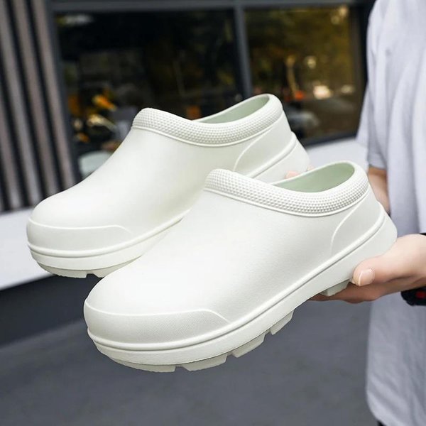 Nowe MęSkie Damskie Buty Szefa Kuchni EVA AntypośLizgowe Wodoodporne Olejoodporne Wygodne Kapcie Robocze Buty Outdoorowe Na Ryby 39-40 White-image