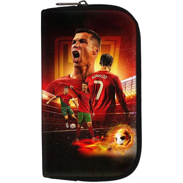 Damska MęSka Torebka KopertóWka Torba Na SłUchawki Portfele Ronaldo PrzenośNa Portmonetka Na PieniąDze I Monety Torby Na PieniąDze I Karty Kredytowe Torba Do Przechowywania Gwiazdy PiłKi NożNej Red-image
