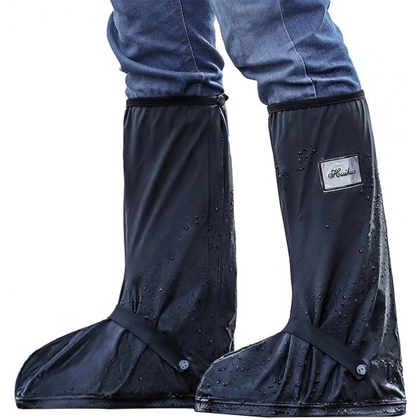 1 Para Ochraniaczy Na Buty Wysoka Cholewka PyłOszczelne AntypośLizgowe Zapinane Na Zamek Odporne Na ZużYcie Buty Pogrubione Ochraniacze Na Buty Ochraniacze Na Buty Przeciwdeszczowe S Czarny-image