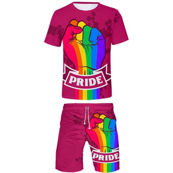 Letnie BezpłAtne Lgbt Nadruk 3D Zestawy Koszulek I Spodenek MęSkie Dresy Oversize Koszulka Z KróTkim RęKawem Spodnie Zestaw Garnitury MęSkie Odzież 3XL-image