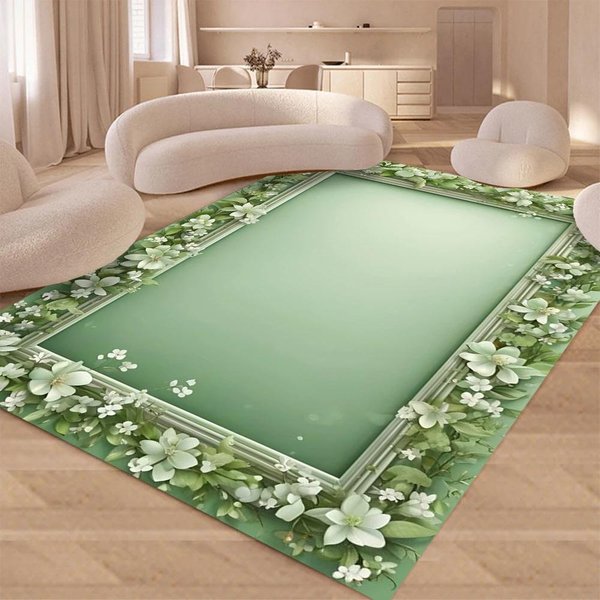 Alfombras Europeas Sala De Estar Flor Hogar Alfombra Dormitorio PatróN De Lujo Felpudo Lavable Antideslizante Felpudo De Entrada Puerta 60*90Cm-image