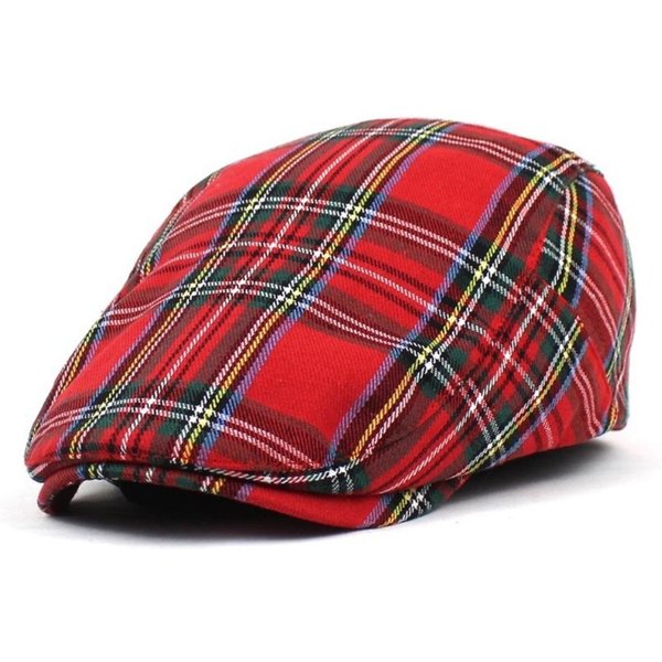 Unisex Czapka Gazeciarza Vintage Beret Regulowana Czapka Z Daszkiem Dla MężCzyzn Kobiet Codzienna Wiosenna Jesienna Czapka One Size Czerwony-image