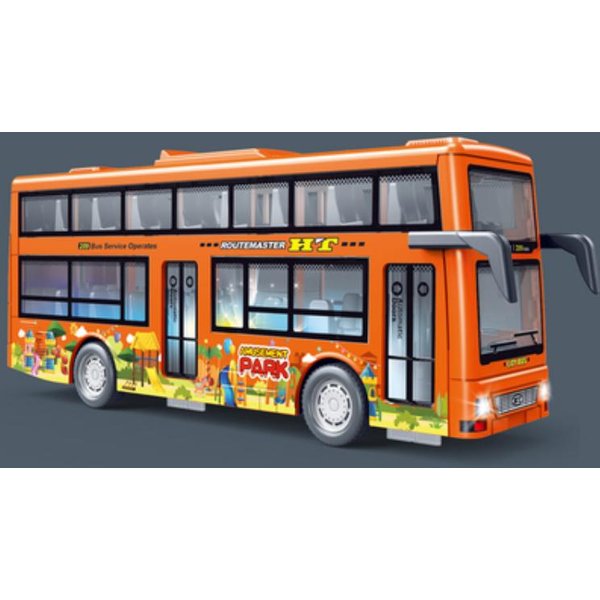 Autobus Miejski DwupięTrowy NapęDzany Tarciem Zabawki Pojazdy Model Autobusu Z ŚWiatłEm Muzyką Pojazdy Inercyjne Dla Dzieci ChłOpcóW Prezenty ŚWiąTeczne-image