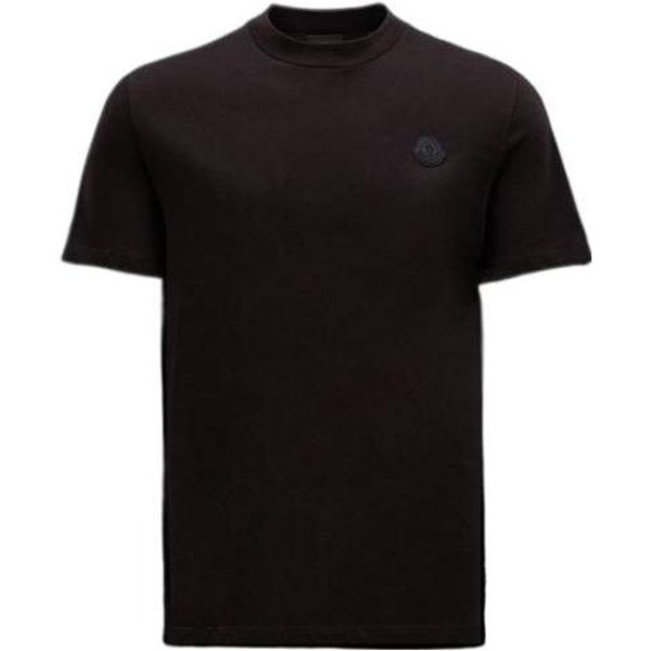 Camiseta De Manga Corta Con Logo En Relieve Monocolor Moncler SS23 Hombre Tops Negro I10918C00007829H8999 XXL Black-image