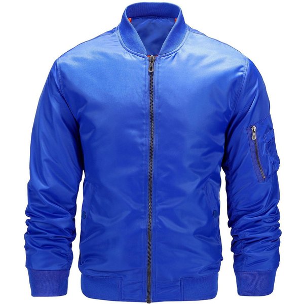 Chaqueta De Aviador Primavera Y OtoñO Chaqueta Bomber Uniforme De BéIsbol Talla Grande Moderna L Blue-image