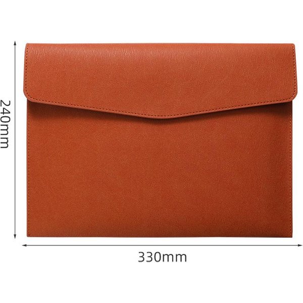 Bolsa Para Documentos De Cuero SintéTico Bolsa Para InformacióN Comercial Carpeta A4 Bolsa De Almacenamiento Para Materiales Escolares Y De Oficina MarróN-image
