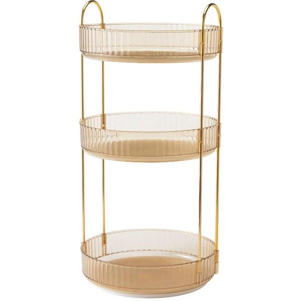 Organizador De Maquillaje Giratorio De Gran Capacidad Para BañO Y Tocador Beige-image