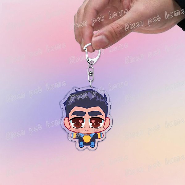 GorąCy Animowany Superbohater Chibi Breloczek Do Kluczy Akcesoria Breloczki Do Torebki Breloczki Omni-Man Breloczek Damski BiżUteria Prezent Dla FanóW Gray-image