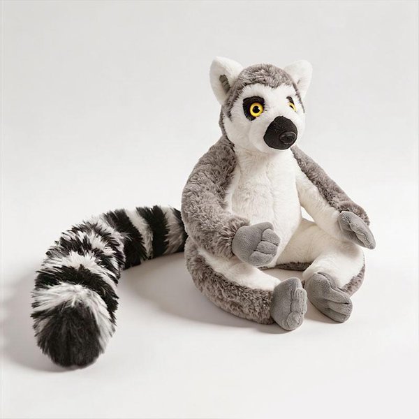 Lindo Peluche De LéMur De Madagascar Realista LéMur De Cola Anillada Y Coronado Peluche Suave Realista Monos Peluches Regalo Para NiñO 25-27Cm-image