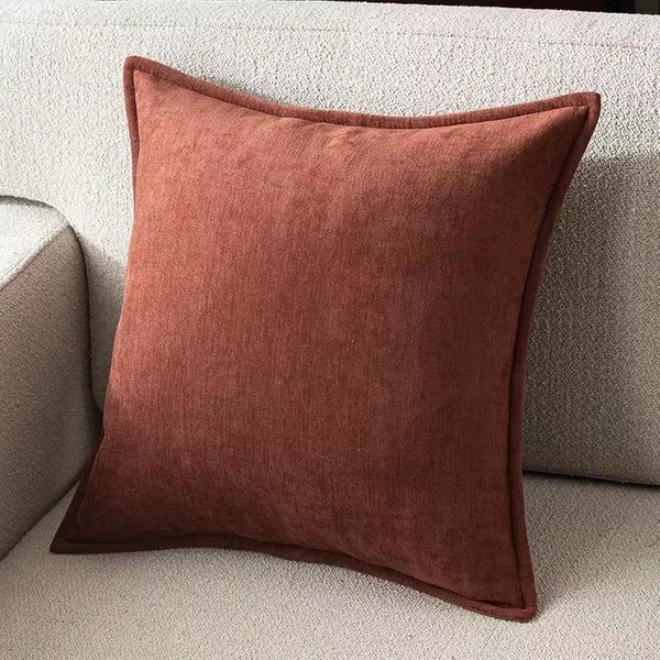 Fundas De CojíN Decorativas Neutras Funda De CojíN De Chenilla Con Textura Suave Funda De CojíN Estilo RúStico De Granja Para Sofá Sofá Dormitorio 40X40Cm-image