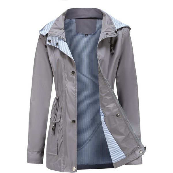Nueva Chaqueta Cortavientos De OtoñO E Invierno Con Capucha Desmontable Para Mujer Talla Grande 3XL-image