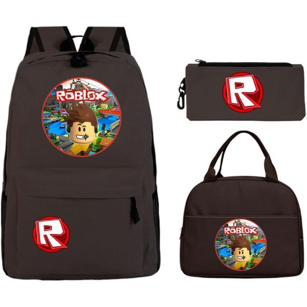 Mochila Escolar De Gran Capacidad Con Correa Para El Hombro; Set De Tres Piezas Para Estuche De LáPices De Estudiante Three-Piece Set-image