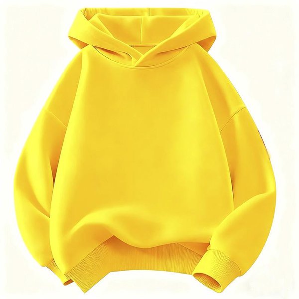 Moda DziecięCa Dzieci ChłOpiec Bluzy Z Kapturem 2026 Wiosna Jesień Dziewczynki Codzienne Bluzy Z Kapturem Bluza Dzieci Jednolity Kolor Bluzy Z Kapturem Bluza 130 Yellow-image