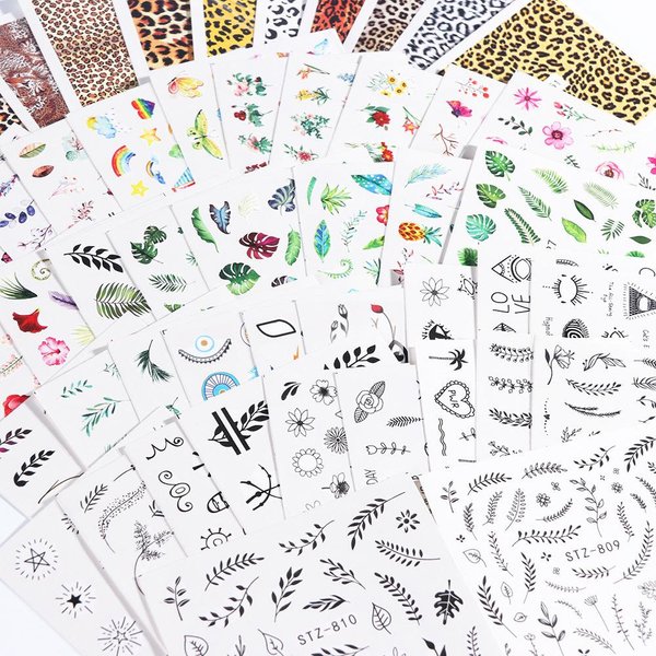 48 Hojas Pegatinas Para UñAs CalcomaníAs De Transferencia Al Agua Para UñAs CalcomaníAs Para UñAs DecoracióN De UñAs Manicura 68 Sheets-image