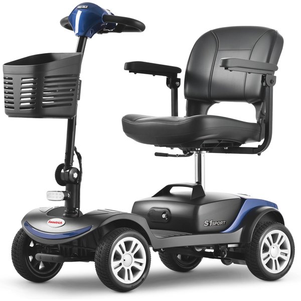 Scooters EléCtricos Adecuados Para Personas Mayores/Discapacitadas Motor Sweetrich S1 Sport 300W Velocidad MáXima 6Km/H 24V 12AH AutonomíA 15Km Carga 136Kg Azul-image