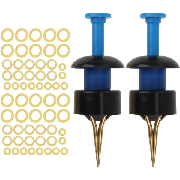 2 Juegos Clip PortáTil Para SeñUelos Cebos Clip Para Gusano De Sangre Lombriz Accesorios De Pesca Azul Y Negro-image