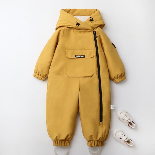 Traje De Nieve Para NiñOs NiñAs NiñOs Mono De Nieve De Una Pieza Impermeable Cortavientos Mono De Invierno Para Exteriores Trajes De Snowboard Esquí Mono Abrigado Con Capucha 110Cm Brown-image