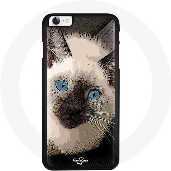 Funda - Maniacase - Iphone 4 - Flexible - Negra - Gato SiaméS Ojos Azules-image