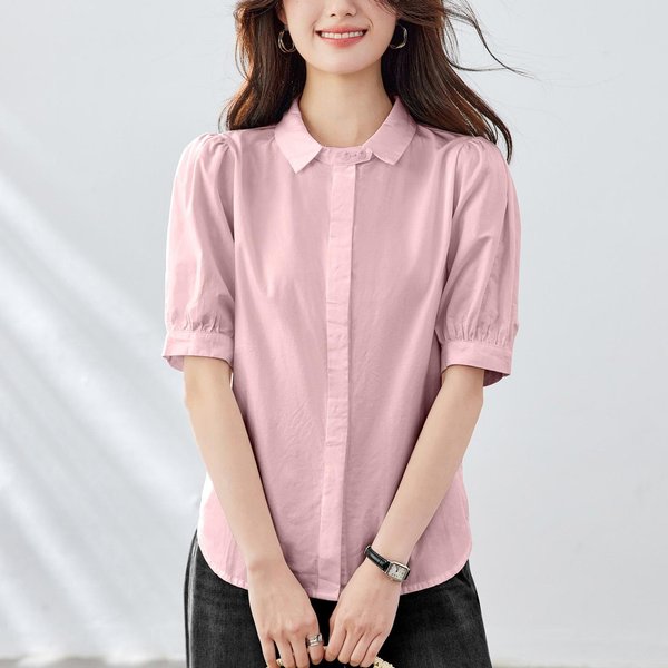 Camisa Blanca De Cuello Cuadrado PequeñO Para Mujer Vestido De Verano De Manga Corta Nuevo Top De AlgodóN Puro VersióN Coreana Camisa Casual Para Mujer XXL-image