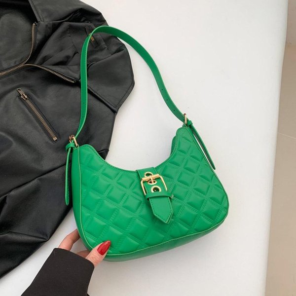 Bolso Sencillo Para Axila Para Mujer Con Gran Capacidad Nueva Moda Primavera Color Axila Bolso De Hombro Casual De Moda Green-image