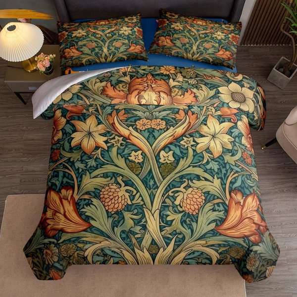 William Morris Nouveau El Set De Funda NóRdica The Strawberry Thieves King Queen Doble Completo Twin Individual TamañO Juego De Ropa De Cama 173X218Cm-image