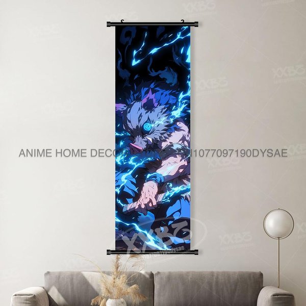 Anime Demon Slayer: Kimetsu No Yaiba WystróJ Domu Sztuka ŚCienna WisząCy Obraz Druk Na PłóTnie Zwoje Obraz Plakat Kamado Tanjirou (As The Picture,40X120Cm(16X48Inch))-image
